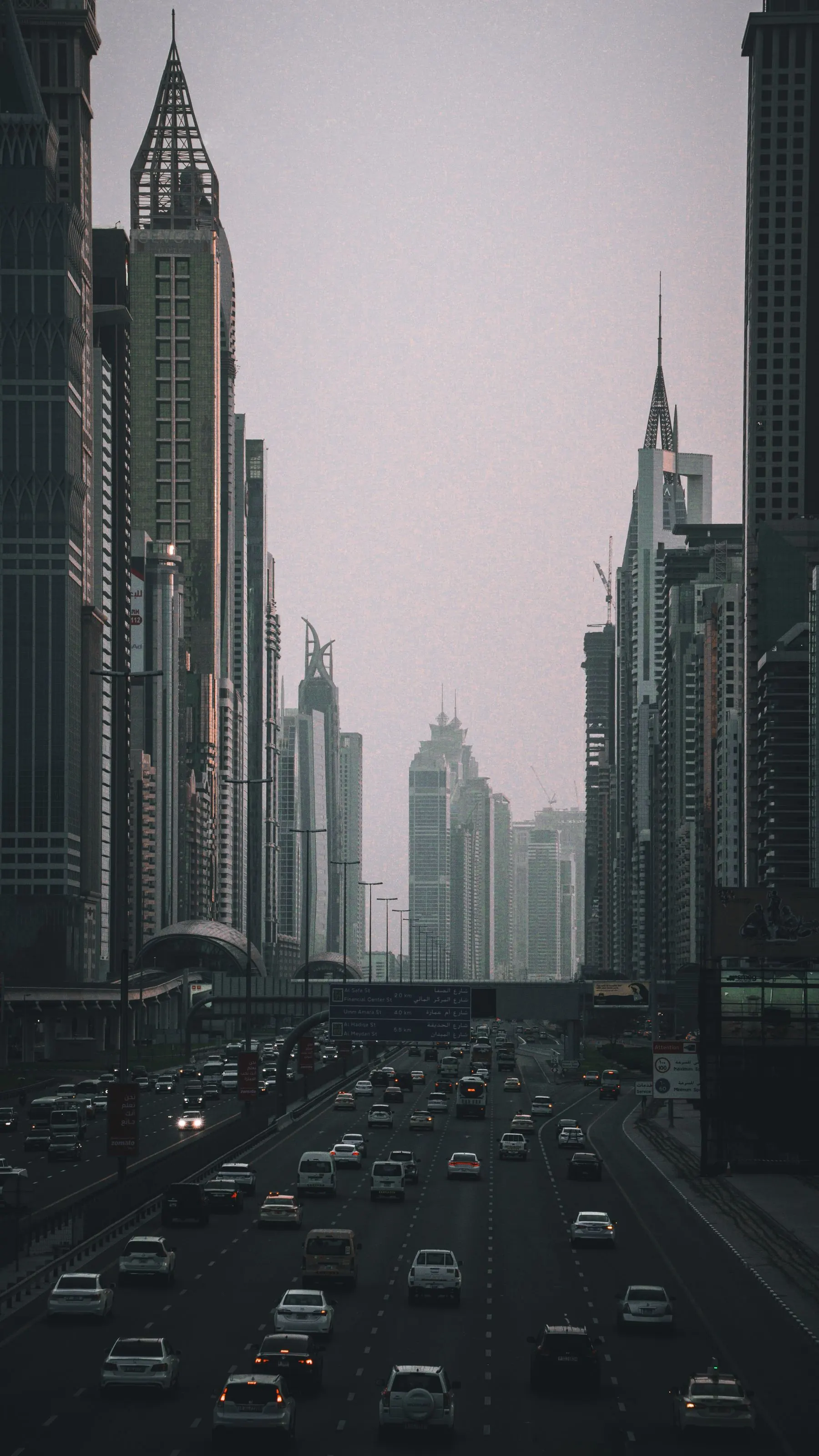 Traffic on Sheikh Zayed Road in Dubai